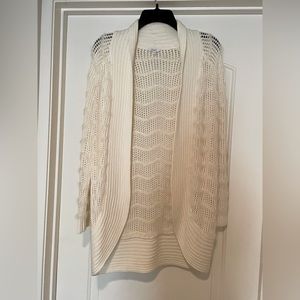 Candie’s Shawl Sweater. Cream color. Size small. Beautiful fur like striations.